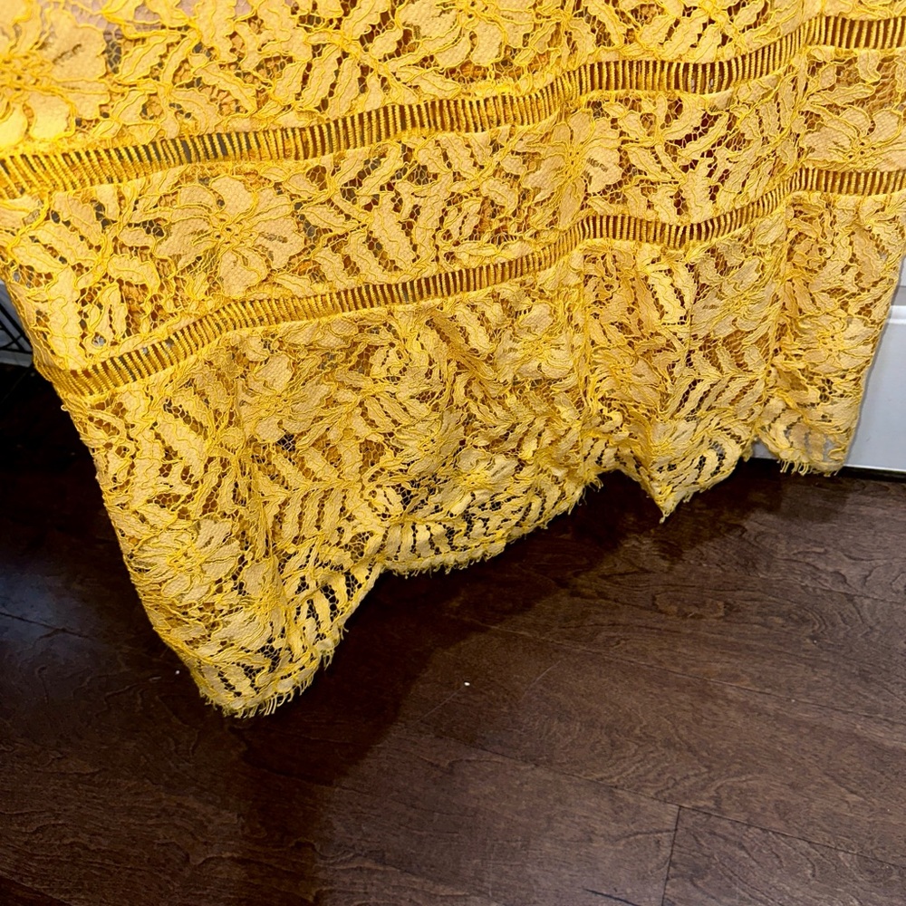 Lovers + Friends Yellow Lace Maxi Sabrina Dress - Picture 8 of 10